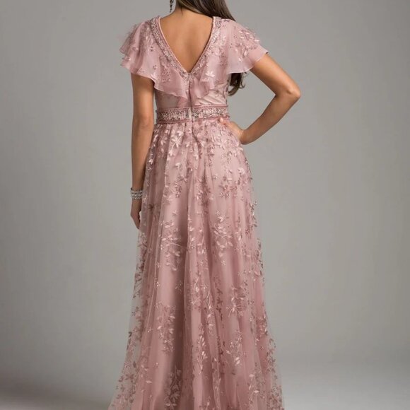 Lara 29966 - Lace, V-Neck Dress, Color Mauve, Size 14, NWT - Picture 2 of 6